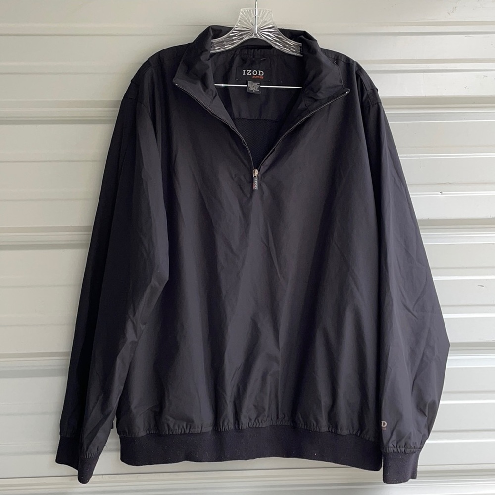 IZOD XFG Golf Pullover Jacket Quarter Zip Tan Lightweight Windbreaker Mens Large